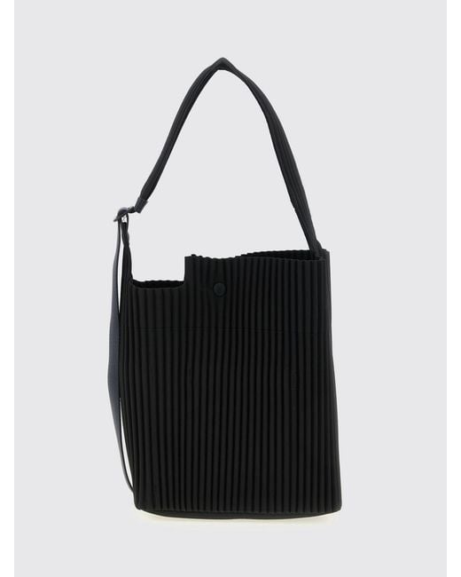 Homme Plissé Issey Miyake Black Homme Plissé Issey Miyake Pleated Polyester Bucket Bag for men