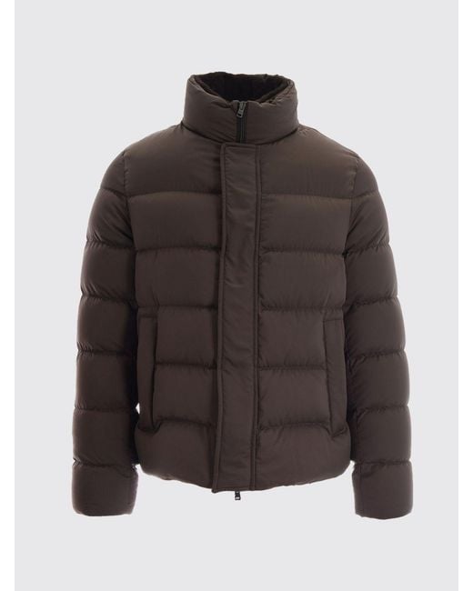 Herno Gray High Neck Quilted Down Jacket for men