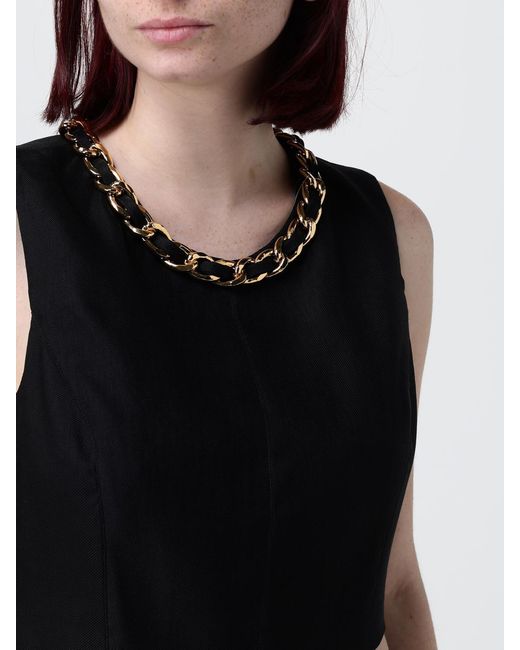 Elisabetta Franchi Black Viscose Top With Jewel Neckline