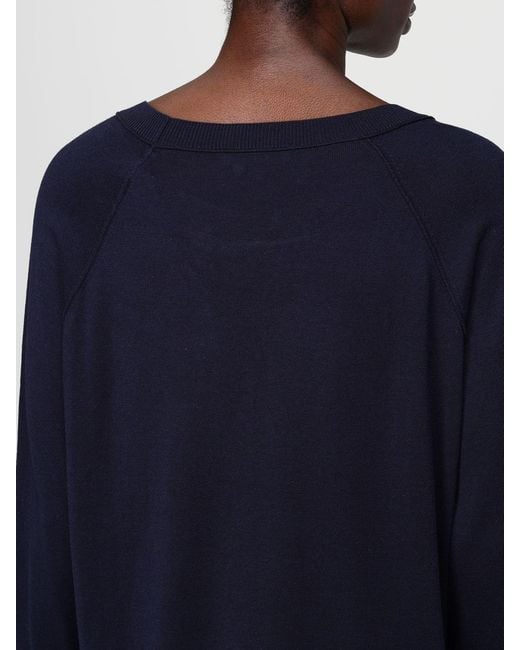 Kangra Blue Silk And Cotton Crewneck Top