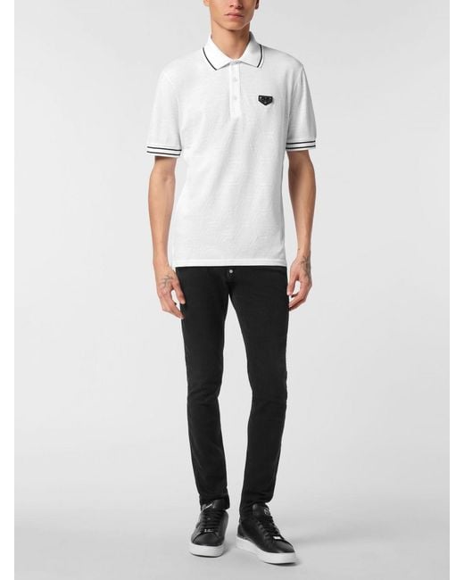 Philipp Plein White Polo Shirt for men