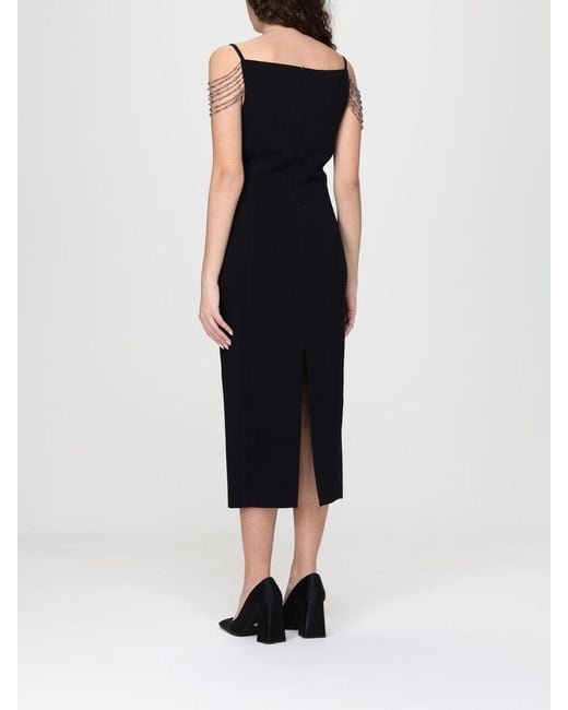 Pinko Black Bergamotto Midi Crepe Dress