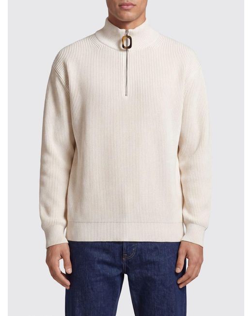 J.W. Anderson White High-Neck Half-Zip Jumper for men