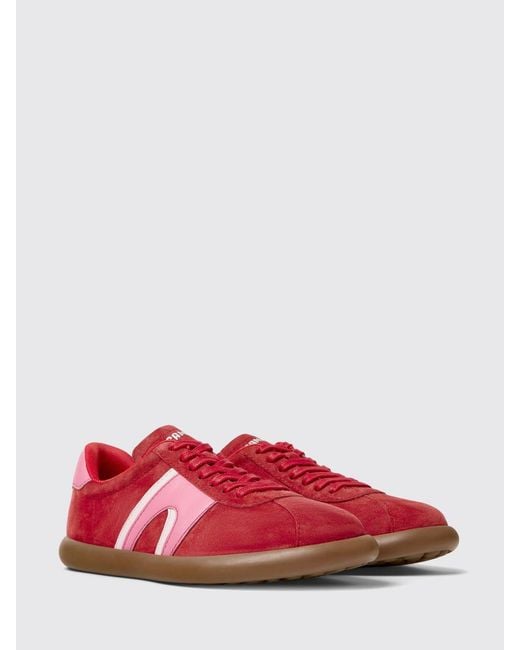 Camper Red Pelotas Soller Suede Sneakers