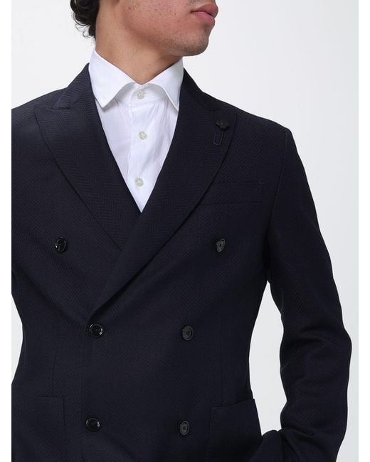 Lardini Blue Virgin Wool Blazer for men
