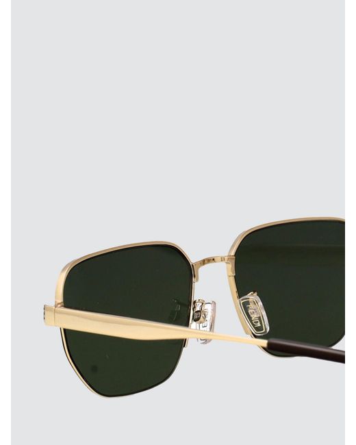 Fendi Metallic Irregular Design Metal Sunglasses With Embossed Logo for men
