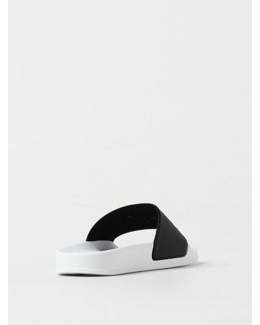 MSGM White Leather Slip-On Sandals for men