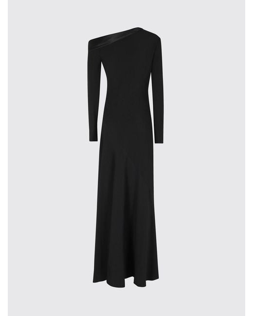 Alberta Ferretti Blue Asymmetrical Slim Fit Viscose Midi Dress With Slit
