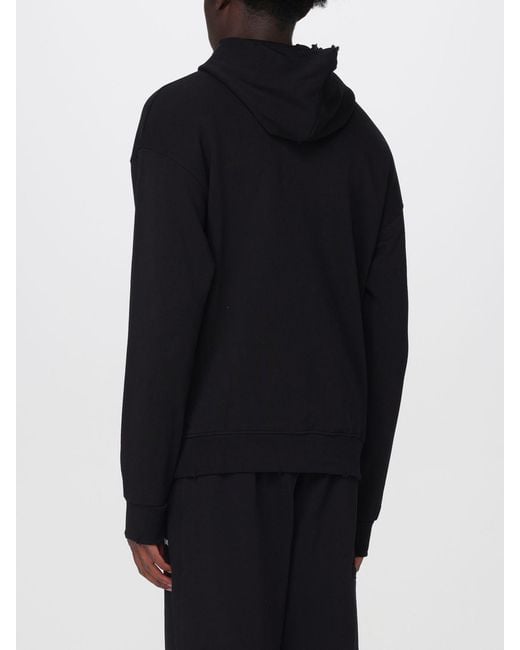 DISCLAIMER Blue Cotton Hoodie With Kangaroo Pocket And Logo for men
