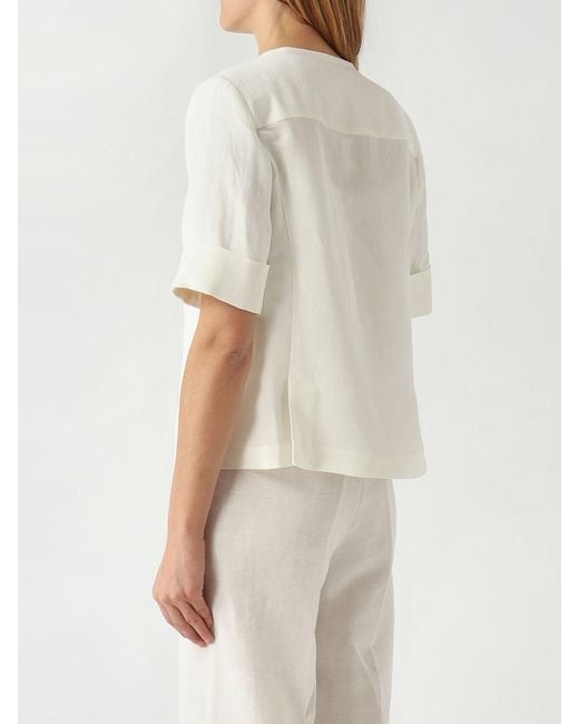 Maliparmi White Linen Blend Jacket