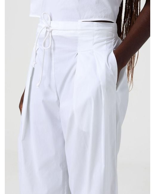 Liviana Conti White Scott Cotton Blend Cropped Trousers
