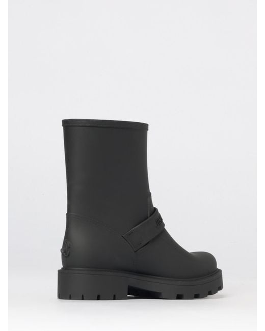 Jimmy Choo Black Rubber Biker Ankle Boot