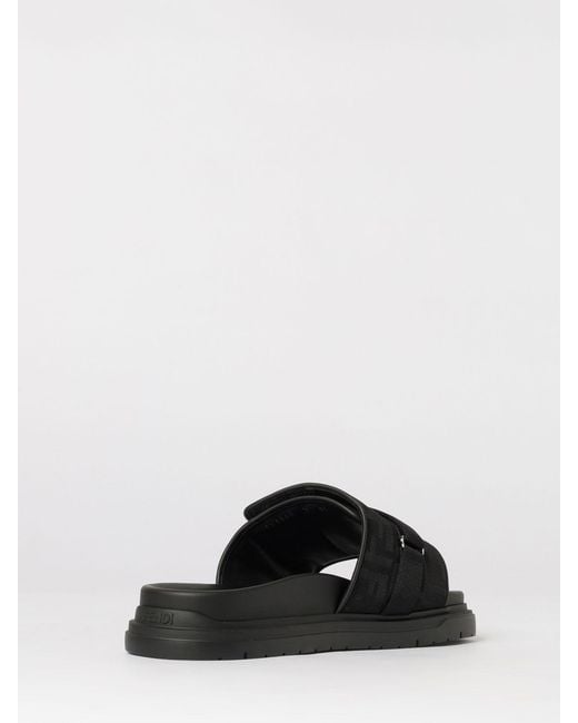 Fendi Black Chunky Sliders for men