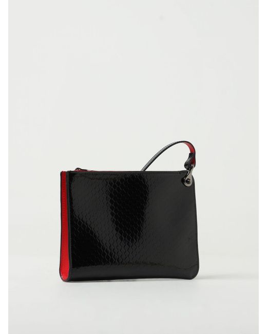 Christian Louboutin Black Pouch In Python Print Leather