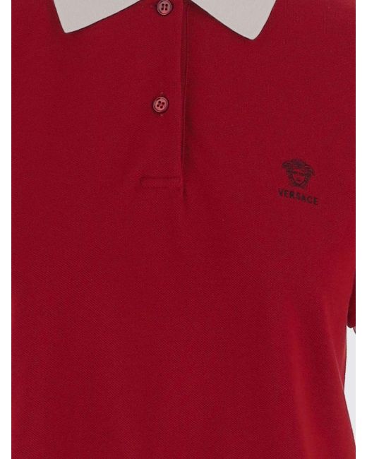 Versace Red Medusa Cotton Polo Shirt