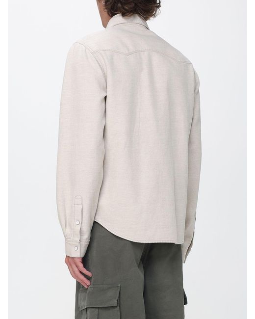 Fendi White Printed Cotton Shirt Jacket With Classic Collar And Patch Pockets for men