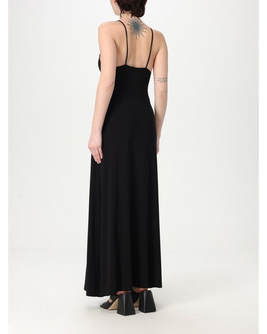 Norma Kamali Black Maxi Dress Jersey Sleeveless Vneck
