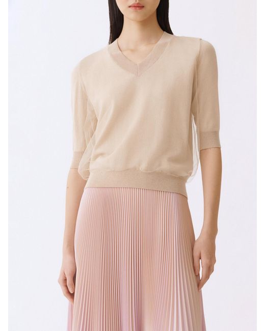 Fabiana Filippi Natural V-Neck Sweater