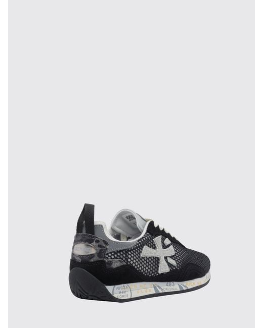 Premiata White Mesh And Leather Runsead Sneakers