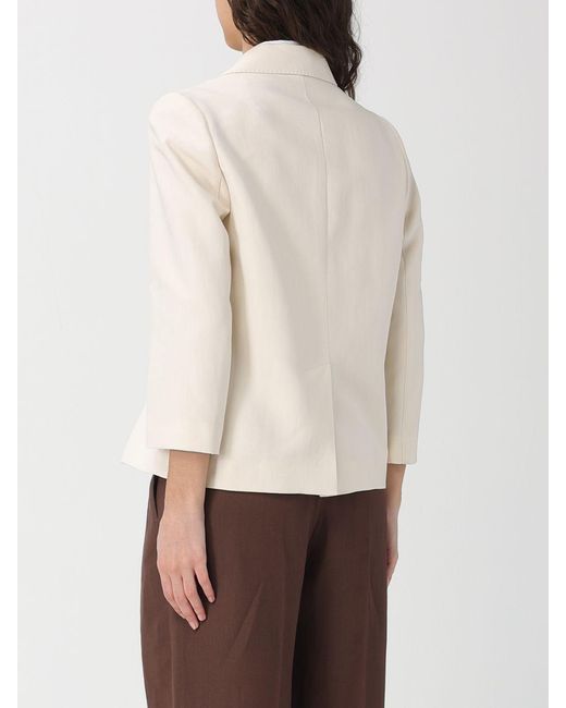 Brunello Cucinelli Natural Double-Breasted Blazer
