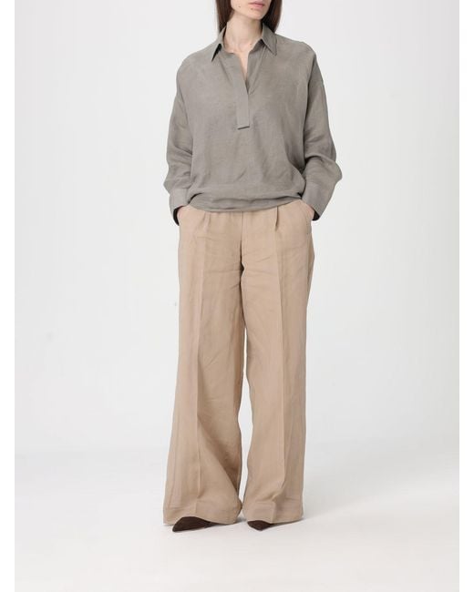 Brunello Cucinelli Natural Cotton Palazzo Trousers