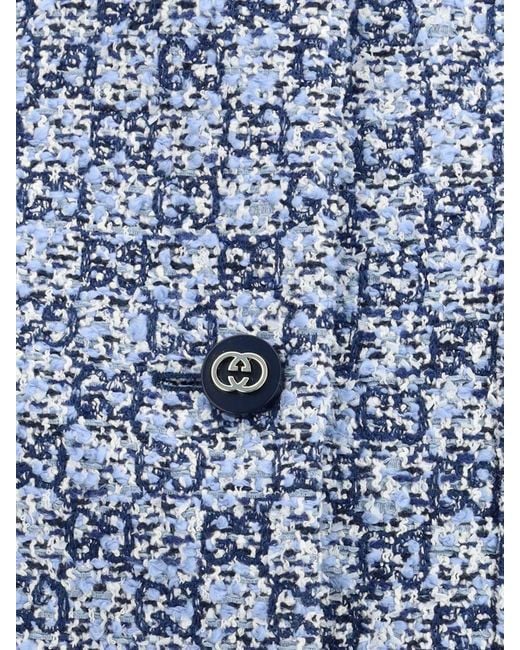 Gucci Blue Cotton Gg Vest
