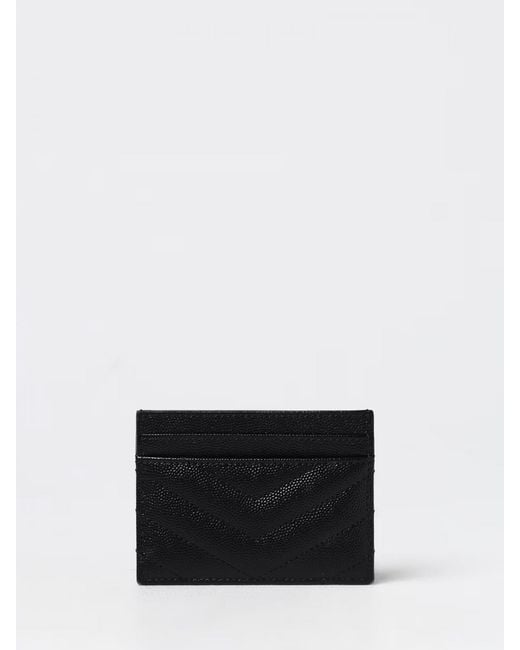Saint Laurent White Cassandre Credit Card Holder
