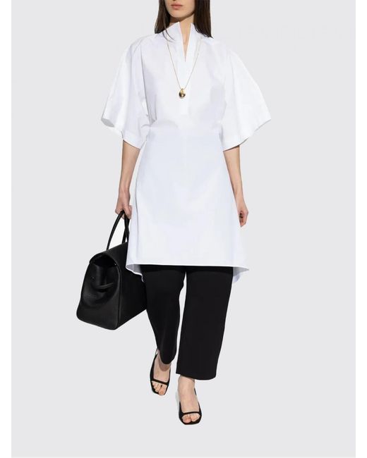 Jacquemus White La Tunique Moisson Cotton Poplin Dress