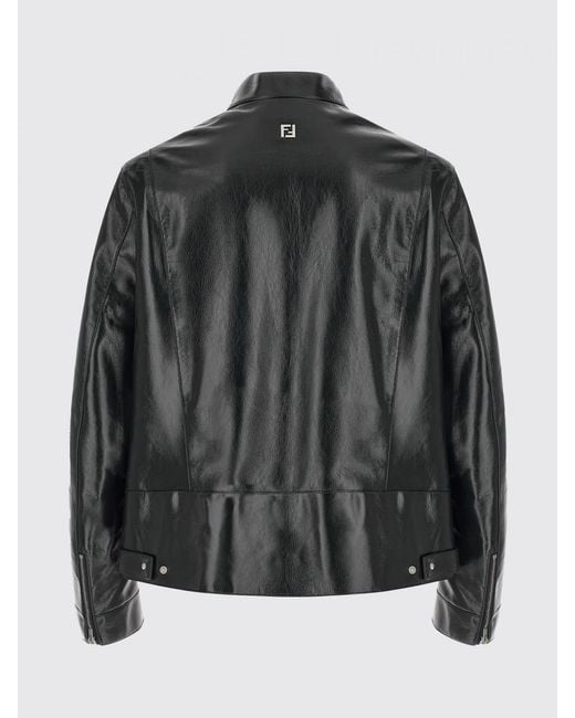 Fendi Black Leather Jacket for men