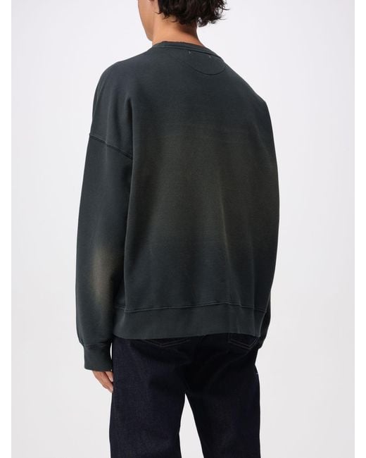 Golden Goose Deluxe Brand Gray Cotton Crewneck Sweatshirt With Gradient Effect for men