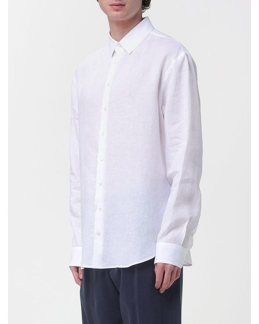 Giorgio Armani White Classic Linen Shirt for men