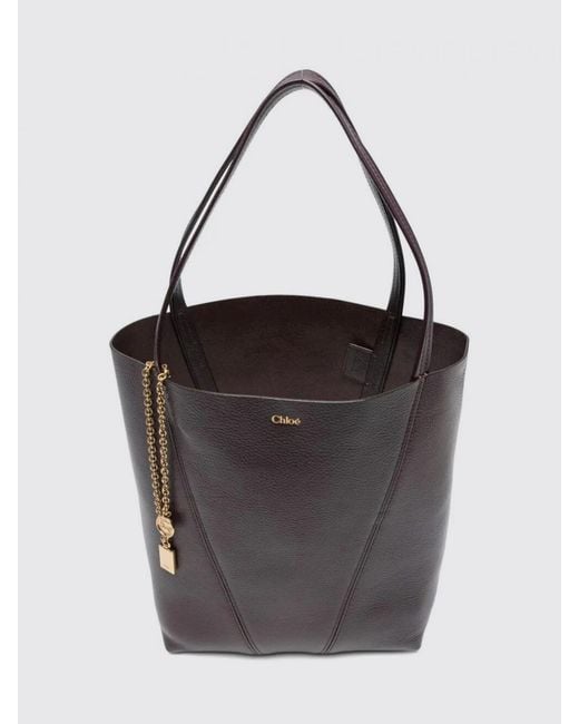 Chloé Black Chlo&Eacute Spin Tasche Aus Genarbtem Leder