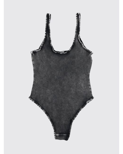 DIESEL Brown Maura-Dnm Ribbed One-Piece Swimsuit