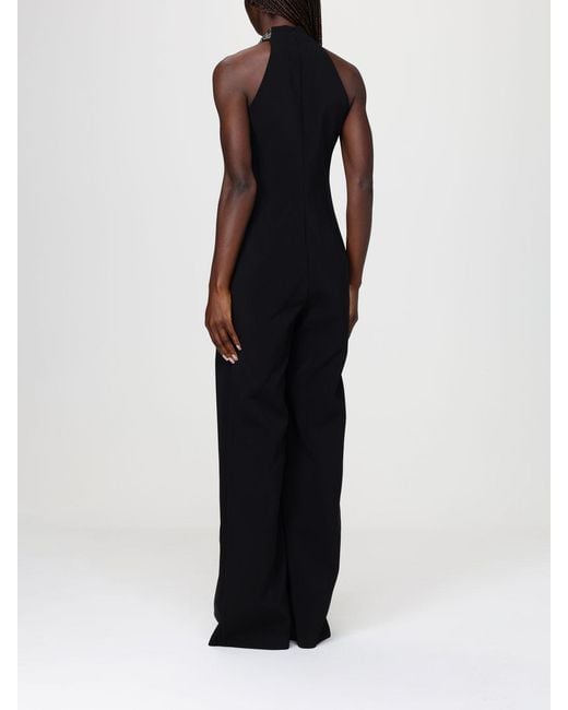 Pinko Black Dragon Fruit Technical Canvas Jumpsuit With Decoration