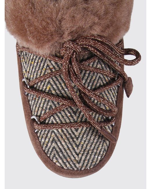 Moon Boot Brown Evx Chalet Suede And Chevron Knit Ankle Boots Guest