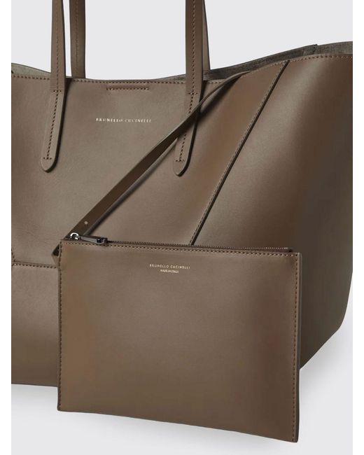 Brunello Cucinelli Brown Bc Duo Leather Tote Shoulder Bag