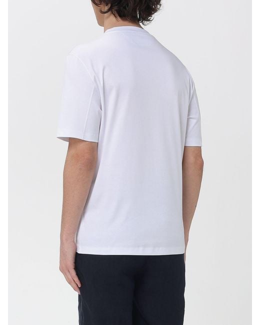 Brunello Cucinelli White Cotton T-Shirt With Logo for men