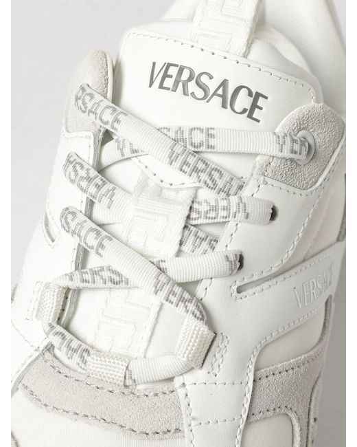 Versace Kalbsleder Wildleder Technical Sneakers in White für Herren