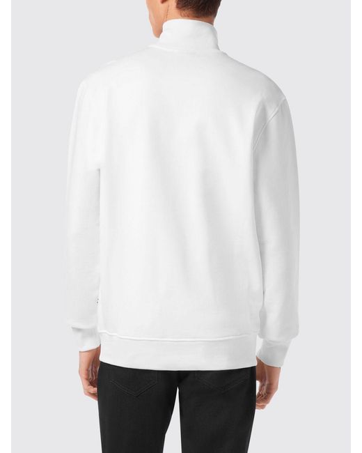 Billionaire White Cotton Sweatshirt With Logo for men