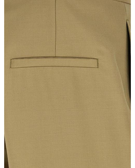 Dries Van Noten Green Wool And Mohair Wide Leg Trousers for men