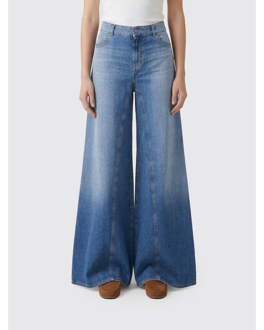 Pinko Blue Cotton Denim Flared Jeans