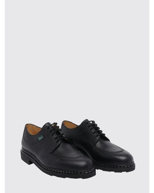 Paraboot White Smooth Calf Leather Derby Shoes With Notched Sole for men