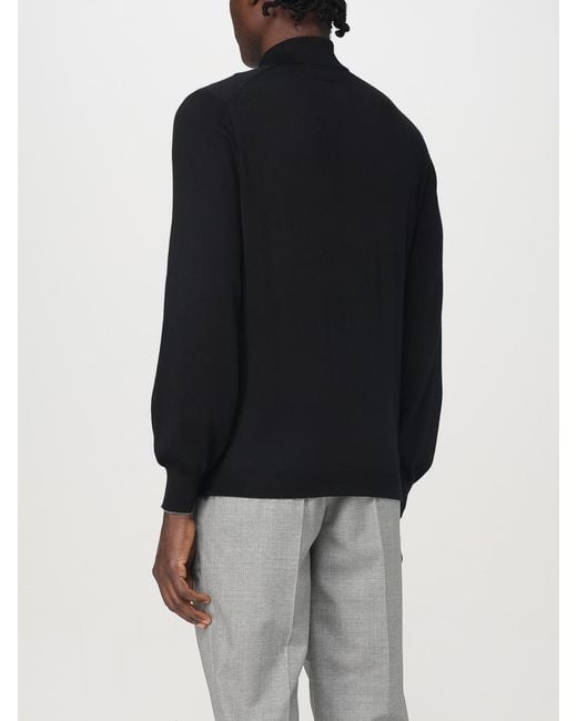 Brunello Cucinelli Black Basic Long-Sleeved Polo Shirt for men