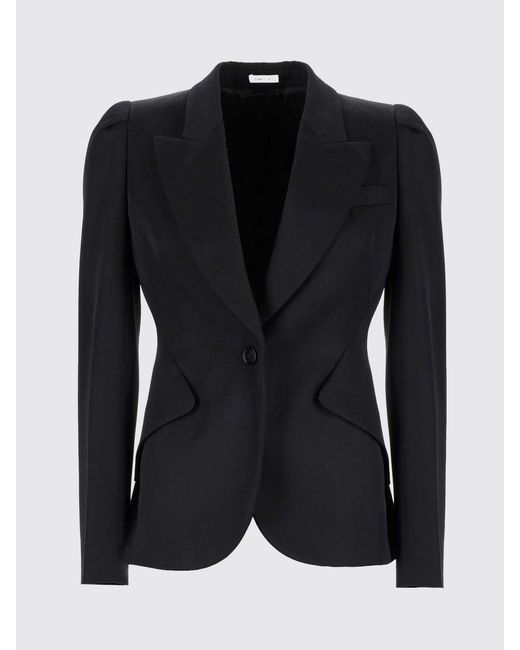 McQueen Black Wool Single Breasted Blazer