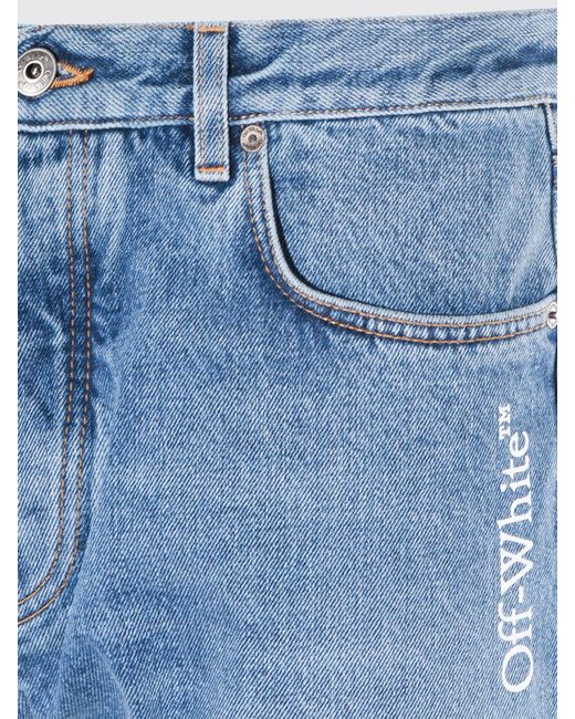 Off-White c/o Virgil Abloh Blue Cotton Denim Straight Jeans for men