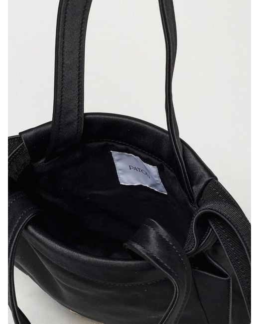 Patou Black Satin Bucket Bag