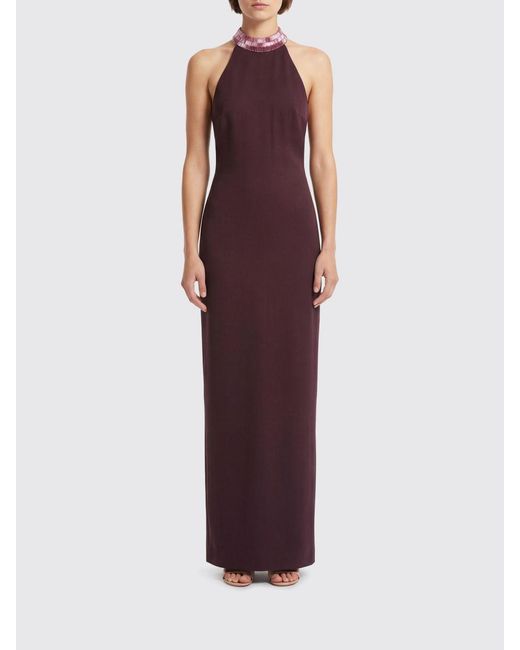 The Attico Purple Long Jersey Dress