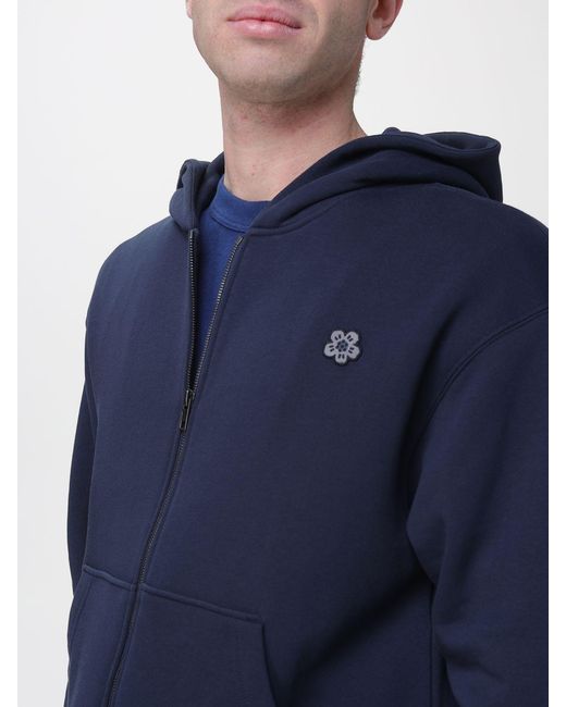 KENZO Blue Cotton Hoodie for men
