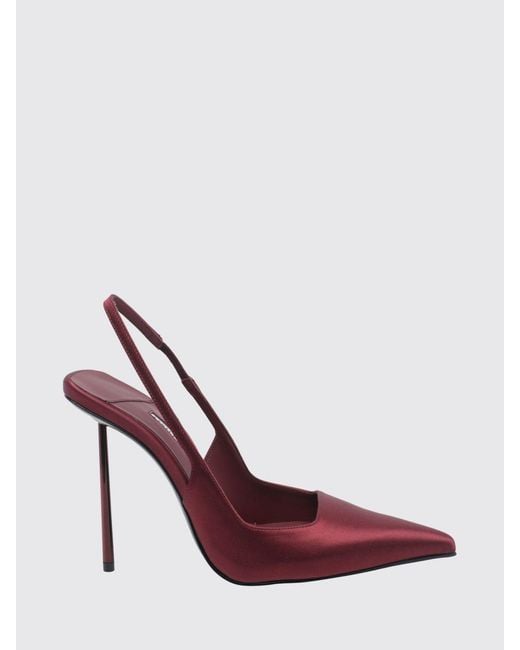 Le Silla Pink Amelia Satin Slingbacks With A High Stiletto Heel And Almond Toe