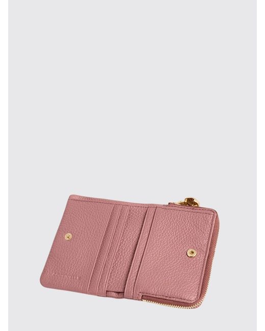 Coccinelle Pink C-Me Softy Grained Leather Bifold Wallet With Zip